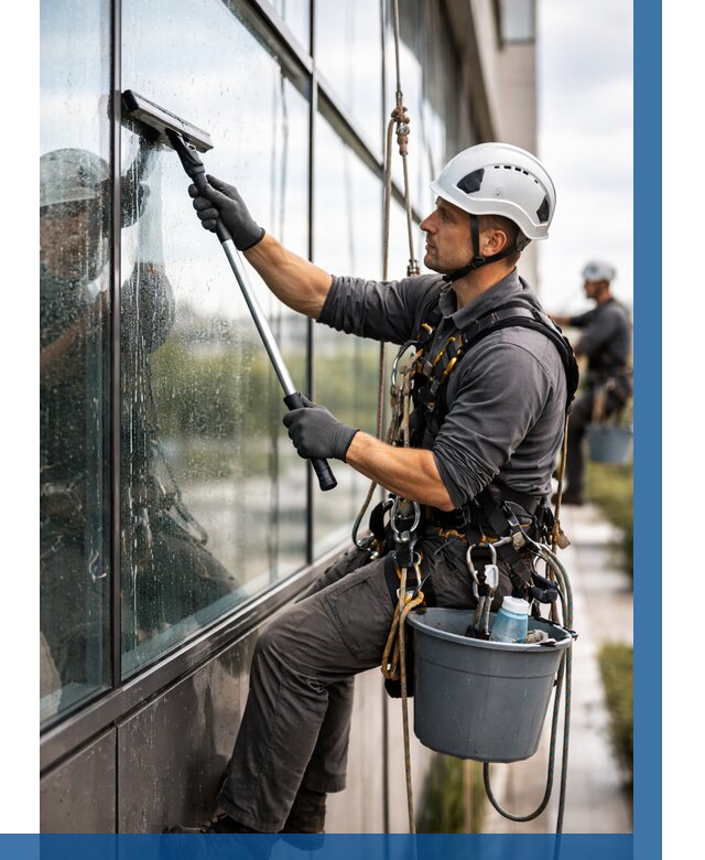 Мойка стеклянных фасадов в Щербинке от 204 р. | ВЫСОТНИК-Щрб