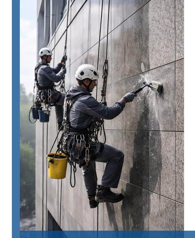 Профессиональная мойка фасада из керамогранита в Щербинке