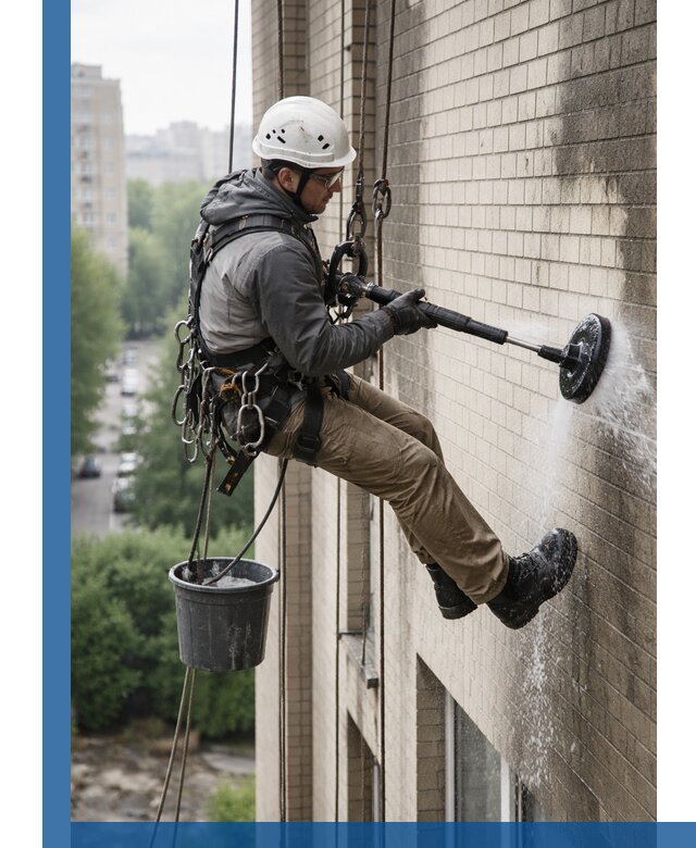 Очистка фасада от копоти в Щербинке профессионально и безопасно