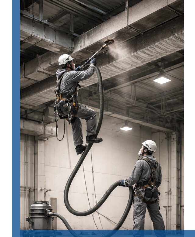 Обеспыливание потолочных конструкций в Щербинке промышленным альпинизмом