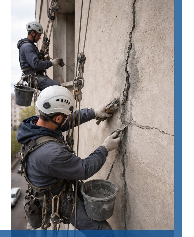 Заделка трещин на фасаде в Щербинке от 916 р. | ВЫСОТНИК-Щрб