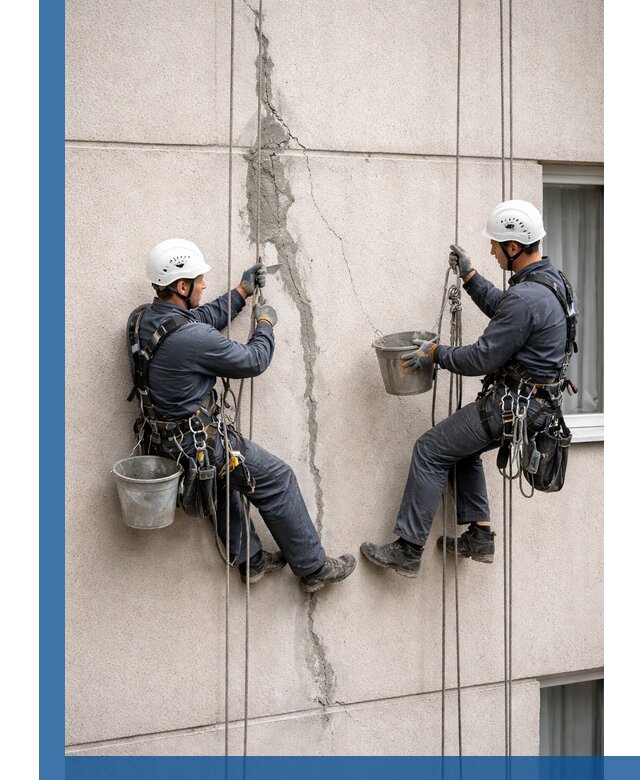 Заделка трещин на фасаде в Щербинке с гарантийным ремонтом