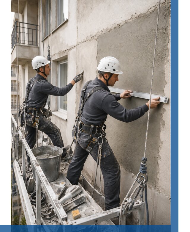 Штукатурка фасада на высоте в Щербинке от 916 р. | ВЫСОТНИК-Щрб