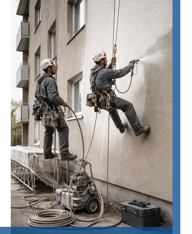 Безвоздушная покраска фасада в Щербинке от 224 р/м² | ВЫСОТНИК-Щрб