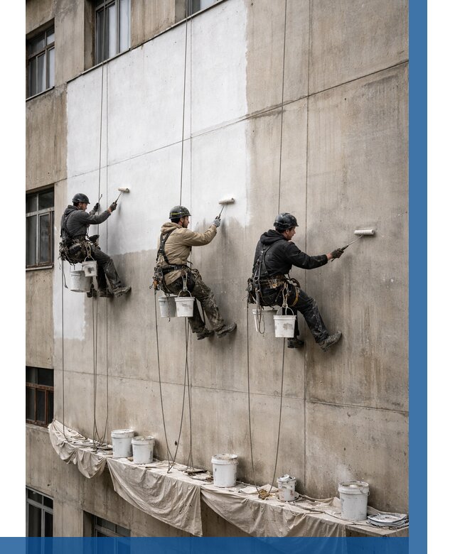 Покраска бетонного фасада в Щербинке от 356 р за м2 | ВЫСОТНИК-Щрб