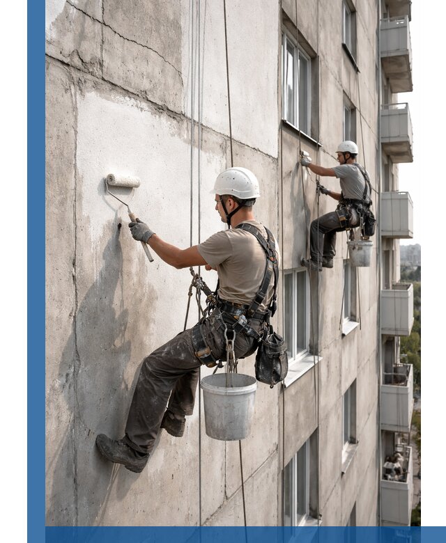 Покраска бетонного фасада в Щербинке для жилых и промышленных объектов