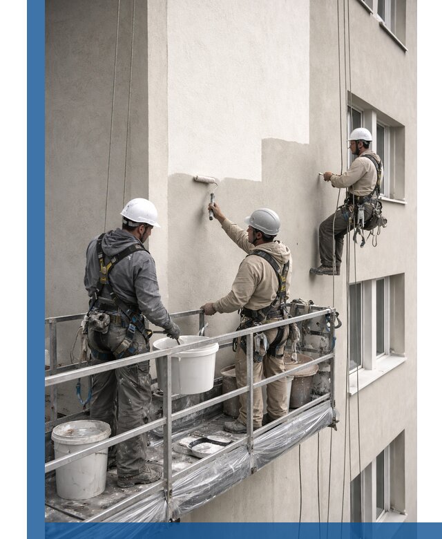 Покраска оштукатуренного фасада в Щербинке под ключ с гарантией