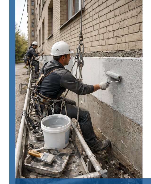 Окраска цоколя здания в Щербинке профессионально и надежно