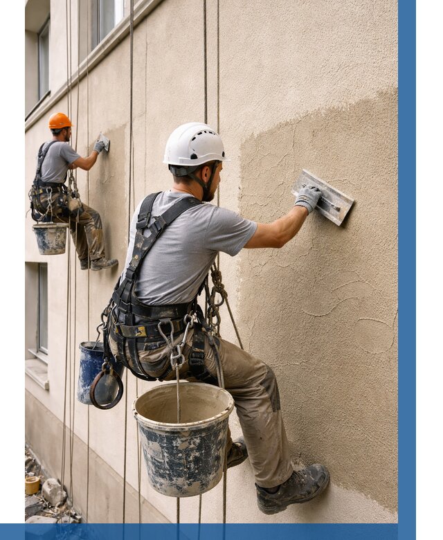 Декоративная штукатурка фасада в Щербинке от 1222 р. | ВЫСОТНИК-Щрб