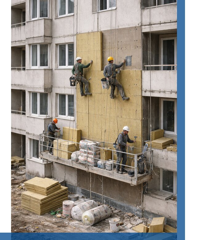 Утепление фасада минватой в Щербинке от 1527 р. | ВЫСОТНИК-Щрб