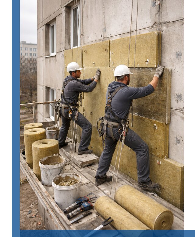 Утепление фасада минватой в Щербинке под ключ с гарантией