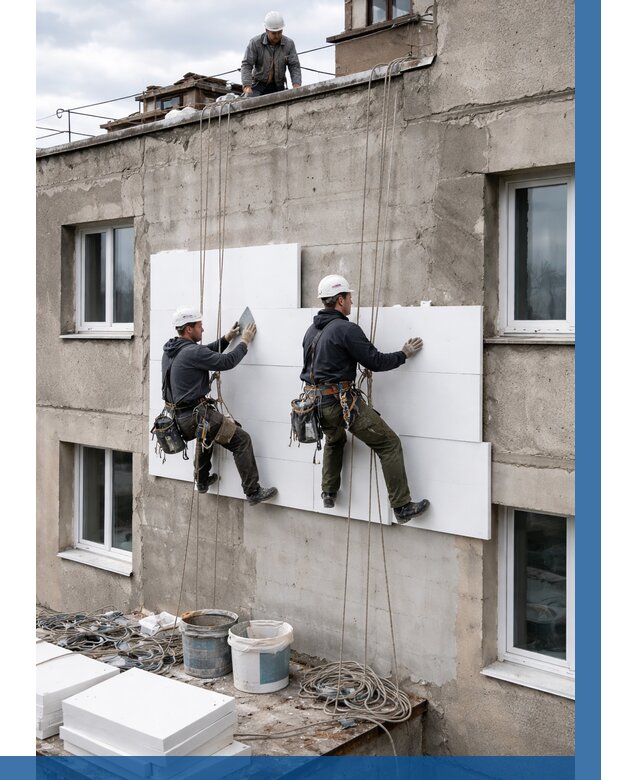 Утепление фасада пенополистиролом в Щербинке от 1833 р. | ВЫСОТНИК-Щрб