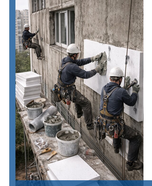 Утепление фасада пенополистиролом в Щербинке под ключ