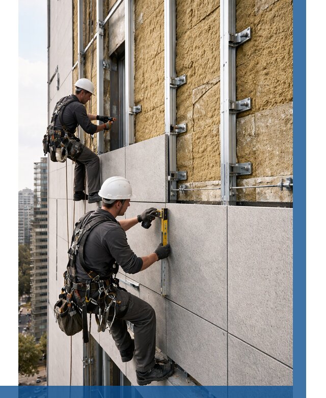 Монтаж вентилируемого фасада в Щербинке от 3564 р. | ВЫСОТНИК-Щрб