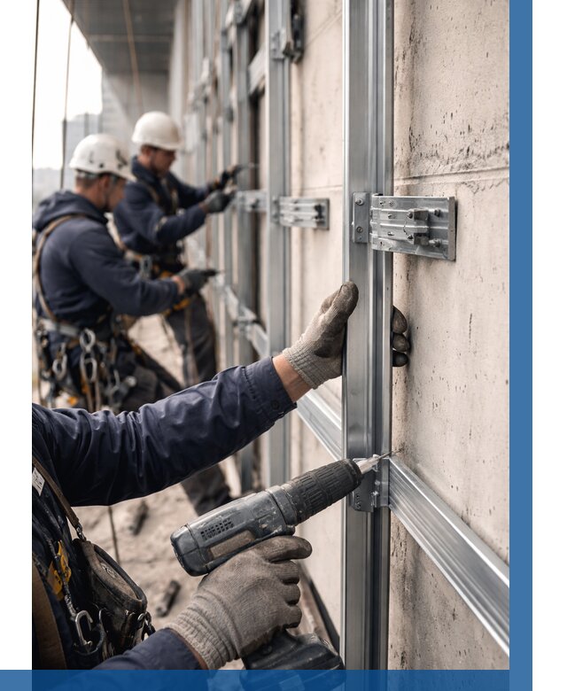 Монтаж подсистемы вентфасада в Щербинке от 865 р. | ВЫСОТНИК-Щрб