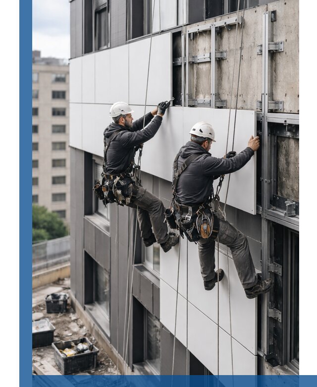 Монтаж композитных панелей фасада в Щербинке под ключ