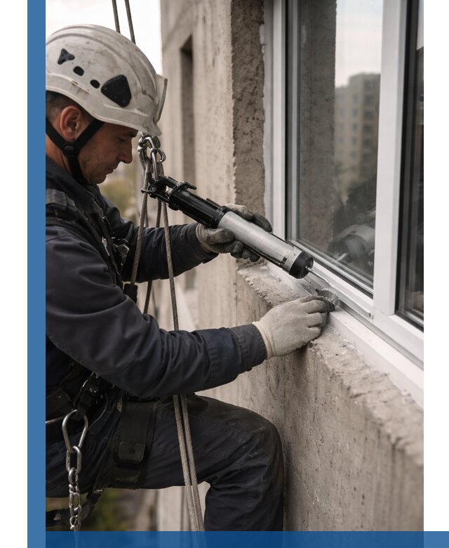 Герметизация оконных швов снаружи в Щербинке профессионально