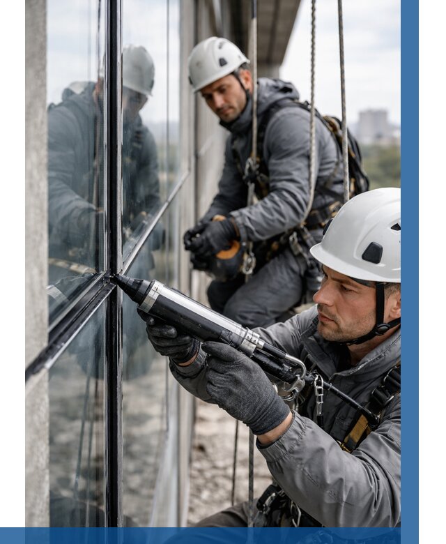 Герметизация витражных швов в Щербинке от 662 р. | ВЫСОТНИК-Щрб