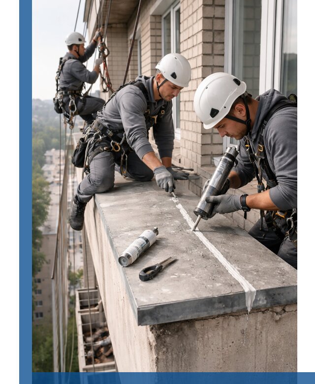 Герметизация балконного козырька в Щербинке профессионально