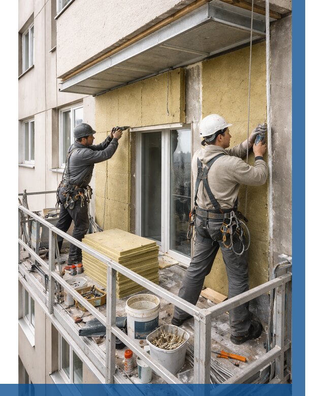 Утепление балкона снаружи в Щербинке от 1629 р. под ключ ВЫСОТНИК-Щрб