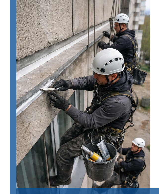 Герметизация примыкания балкона в Щербинке под ключ с гарантией