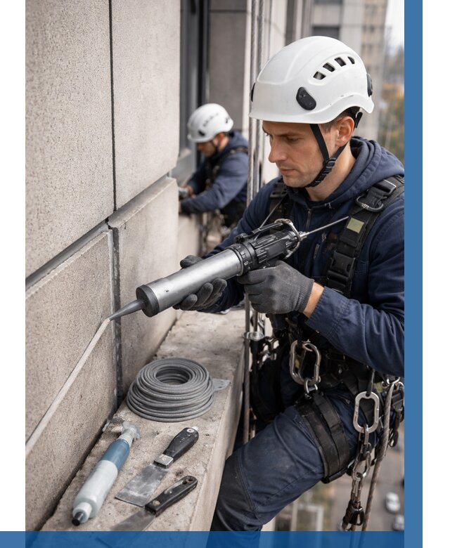 Герметизация деформационных швов фасада в Щербинке от 713 | ВЫСОТНИК-Щрб