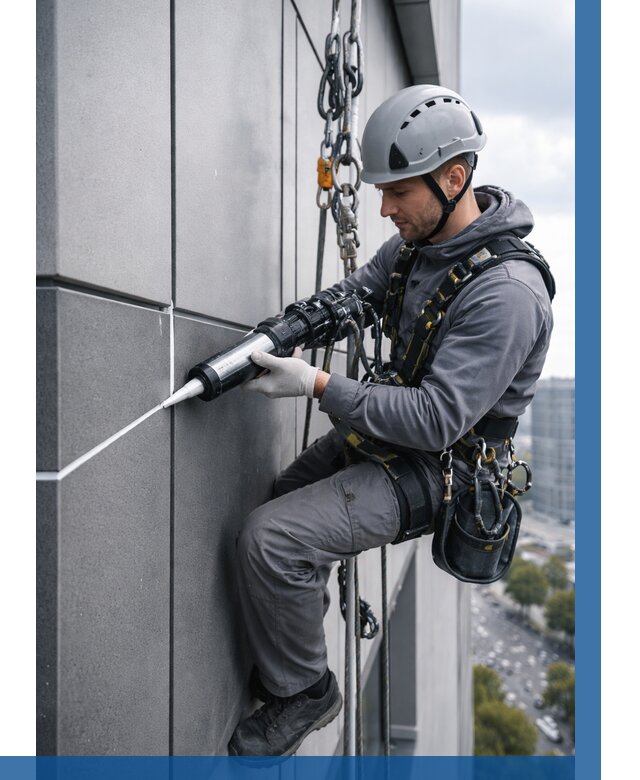 Герметизация стыков фасадных панелей в Щербинке от 6618 р.| ВЫСОТНИК-Щрб