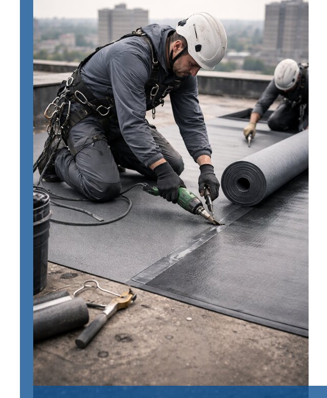 Ремонт мягкой кровли в Щербинке с выездом промальпинистов