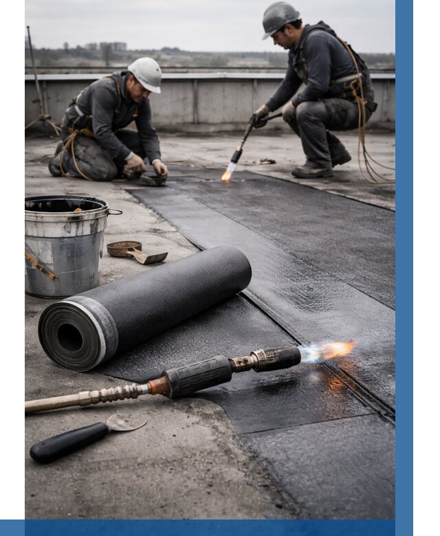 Ремонт рулонной кровли в Щербинке от 662 р. | ВЫСОТНИК-Щрб