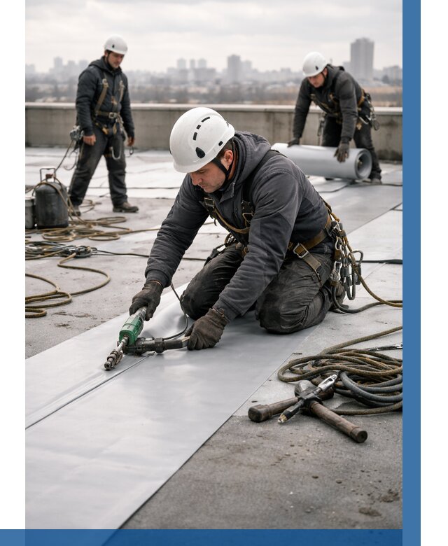 Ремонт мембранной кровли в Щербинке от 1833 р./м2 | ВЫСОТНИК-Щрб