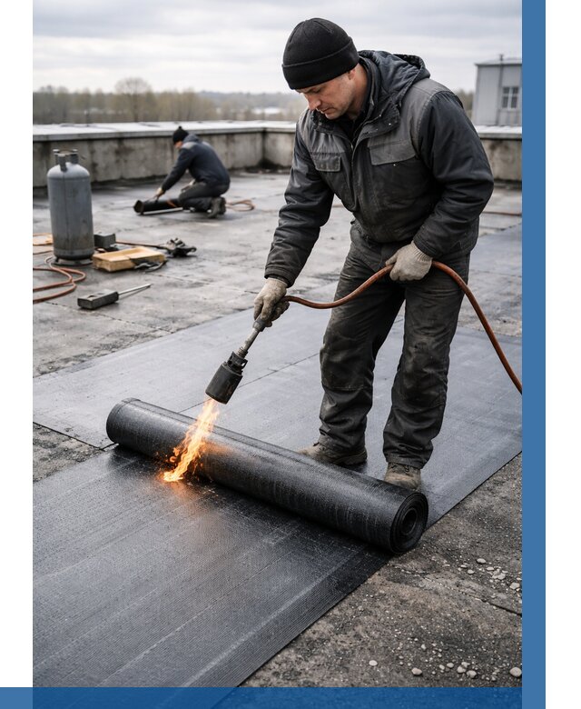 Ремонт наплавляемой кровли в Щербинке от 713 р. | ВЫСОТНИК-Щрб