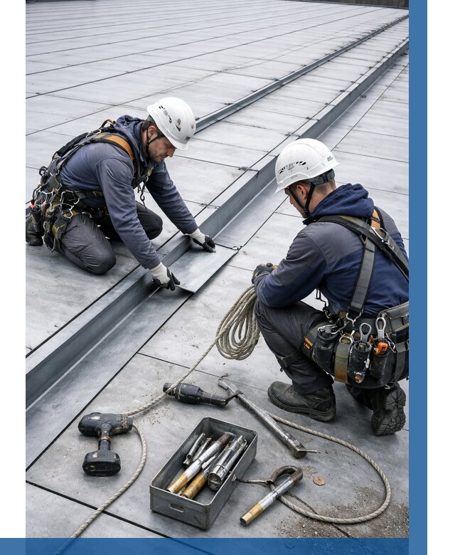 Ремонт фальцевой кровли в Щербинке от 713 р. | ВЫСОТНИК-Щрб