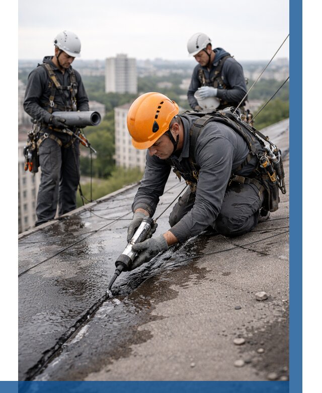 Устранение протечек кровли в Щербинке от 12218 р. | ВЫСОТНИК-Щрб