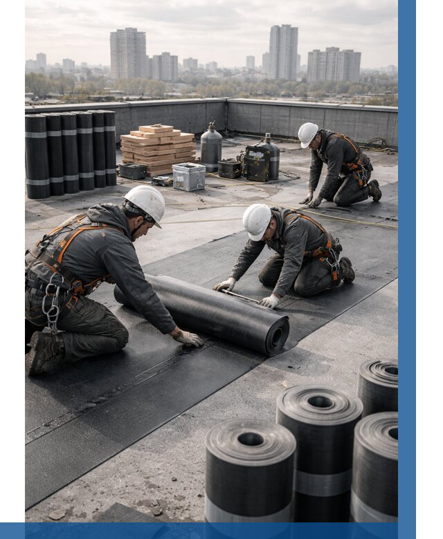 Монтаж мягкой кровли под ключ в Щербинке от 458 р. | ВЫСОТНИК-Щрб