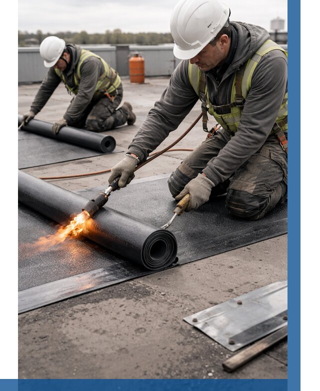 Монтаж наплавляемой кровли в Щербинке от 865 р. — ВЫСОТНИК-Щрб