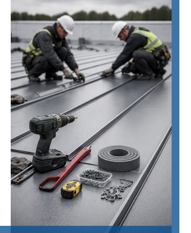 Монтаж фальцевой кровли в Щербинке от 1833 р. | ВЫСОТНИК-Щрб