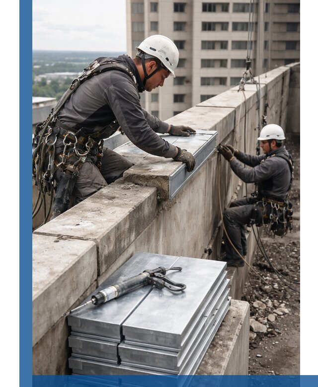 Замена парапетных крышек и установка новых в Щербинке