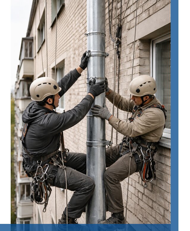 Замена водосточных труб в Щербинке от 6618 р. | ВЫСОТНИК-Щрб