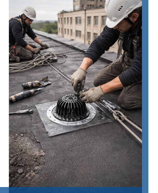 Установка водосточных воронок в Щербинке цена от 3564 р. | ВЫСОТНИК-Щрб