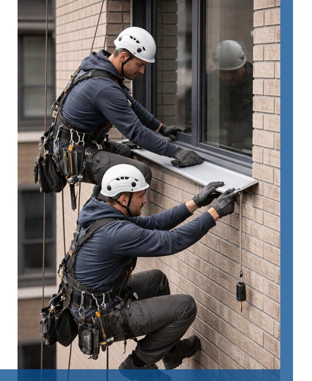 Монтаж оконных отливов под ключ в Щербинке от 3564 р. | ВЫСОТНИК-Щрб