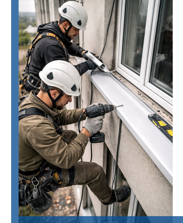 Профессиональный монтаж оконных отливов и отведения воды в Щербинке