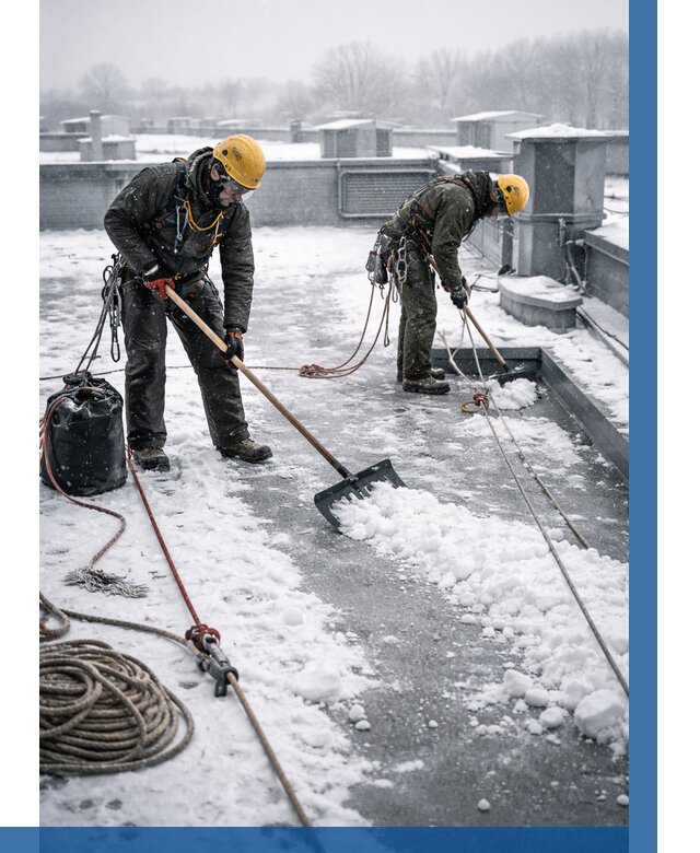 Очистка крыши от снега в Щербинке от 7637 р. | ВЫСОТНИК-Щрб