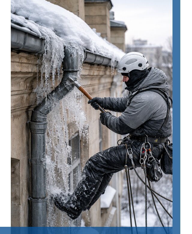 Очистка водостоков от льда в Щербинке от 3564 р. | ВЫСОТНИК-Щрб