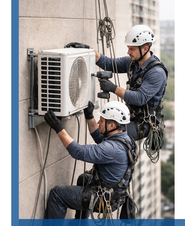 Монтаж внешнего блока кондиционера в Щербинке установка и крепление