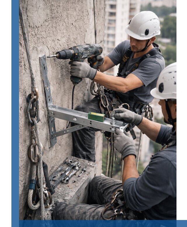 Установка кронштейнов кондиционера и крепежа в Щербинке