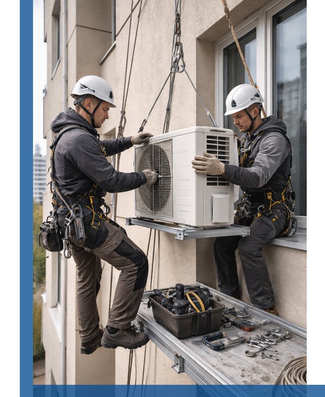 Перенос внешнего блока кондиционера в Щербинке с монтажом и крепежом