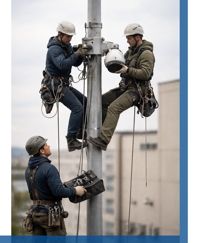 Установка видеокамер на мачте в Щербинке от 8655 р. | ВЫСОТНИК-Щрб