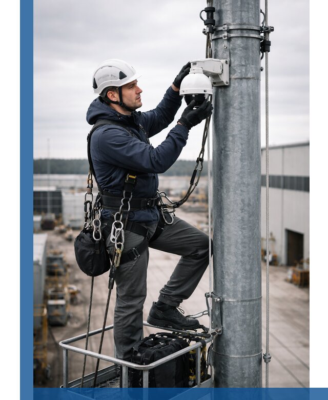 Профессиональная установка видеокамер на мачте в Щербинке