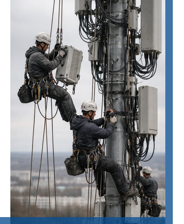 Монтаж оборудования связи на мачте в Щербинке от 7637 р. | ВЫСОТНИК-Щрб