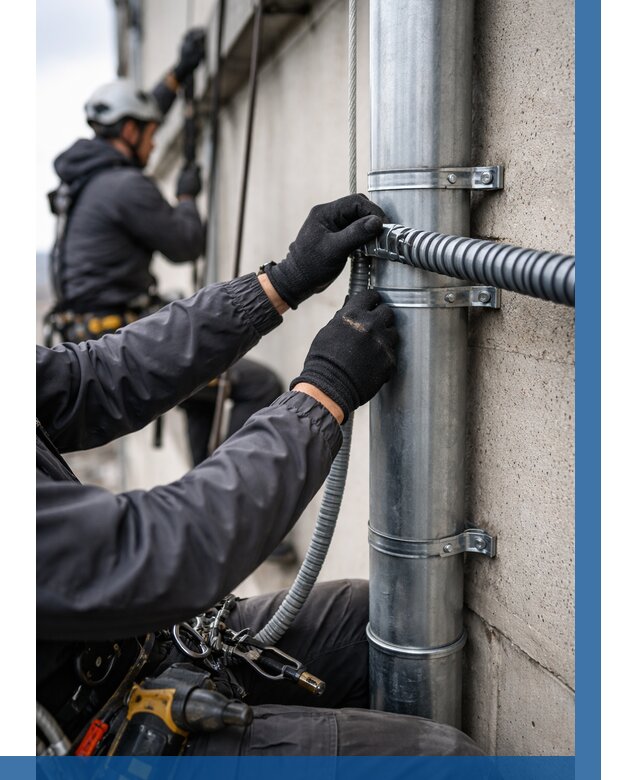 Монтаж гофры для кабеля в Щербинке от 305 р. | ВЫСОТНИК-Щрб